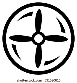 Rotating Screw vector icon. Style is flat symbol, black color, rounded angles, white background.