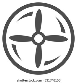 Rotating Screw vector icon. Style is flat symbol, gray color, rounded angles, white background.