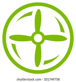 Rotating Screw vector icon. Style is flat symbol, eco green color, rounded angles, white background.