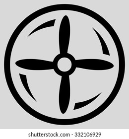 Rotating Screw vector icon. Style is flat symbol, black color, rounded angles, light gray background.