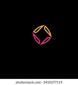 rotating shapes in orange and pink