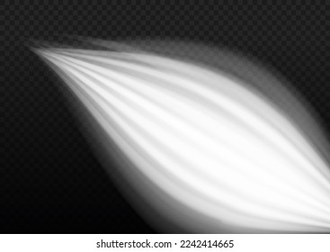 Rotating shining waves of speed. Dynamic white motion wave. Glowing spiral lines effect. Curved line light. Glittering wavy trail. Swirling glow neon trails. Sparkling swirl with flare sparkles vector