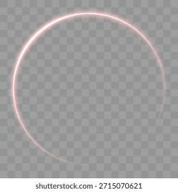 Anillos brillantes giratorios. Interfaces de alta tecnología y fenómenos cósmicos hipnóticos. El efecto de las líneas abstractas de alta velocidad. Efecto de luz curva de línea rosa o roja. Vector. Giro rojo claro. Espiral brillante.