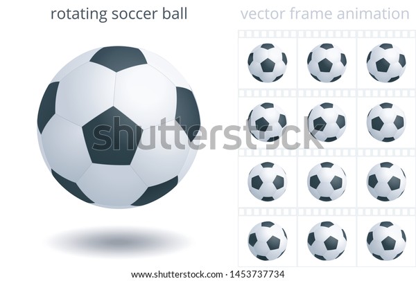サッカーボールを回転させる 3dのリアルなベクター画像オブジェクト Gif Flash Cssアニメーション の一連のフレーム ループスピン 12フレーム 秒スプライトシート サッカーの機材のアニメーションアイコン ボールのセット のベクター画像素材 ロイヤリティフリー