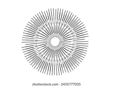 Rotating speed Lines pattern, black and white covers lines,Starburst round Logo . Spiral Design element . Abstract Geometric star rays . Sunburst .
