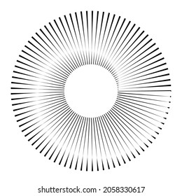 Rotating speed Lines in Spiral Form for comic books . fireworks Explosion background . Vector Illustration . Starburst round Logo . Spiral Design element . Abstract Geometric star rays . Sunburst .