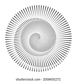 Líneas de velocidad de rotación en forma de espiral para historietas . fuegos artificiales Fondo de explosión . Ilustración vectorial. Logotipo circular Starburst. Elemento de diseño espiral . Resumen Rayos de estrellas geométricas . Salto de sol.