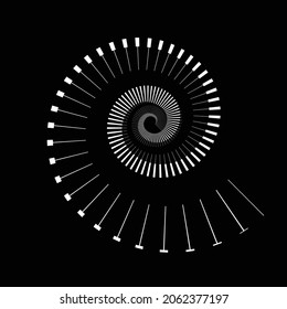 Líneas de velocidad de rotación en forma de espiral para historietas . fuegos artificiales Fondo de explosión . Ilustración vectorial. Logotipo circular Starburst. Elemento de diseño espiral . Resumen Forma de espiral geométrica . 