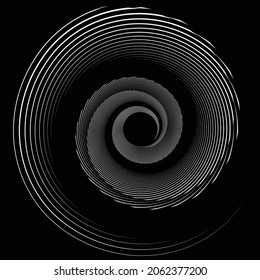 Rotating speed Lines in Spiral Form for comic books . fireworks Explosion background . Vector Illustration . Starburst round Logo . Spiral Design element . Abstract Geometric spiral shape . 