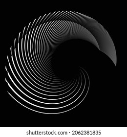 Rotating speed Lines in Spiral Form for comic books . fireworks Explosion background . Vector Illustration . Starburst round Logo . Spiral Design element . Abstract Geometric spiral shape . 
