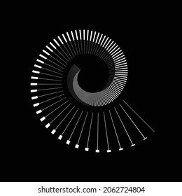 Líneas de velocidad de rotación en forma de espiral para historietas . fuegos artificiales Fondo de explosión . Ilustración vectorial. Logotipo circular Starburst. Elemento de diseño espiral . Resumen Forma de espiral geométrica . 