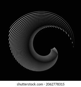 Líneas de velocidad de rotación en forma de espiral para historietas . fuegos artificiales Fondo de explosión . Ilustración vectorial. Logotipo circular Starburst. Elemento de diseño espiral . Resumen Forma de espiral geométrica . 