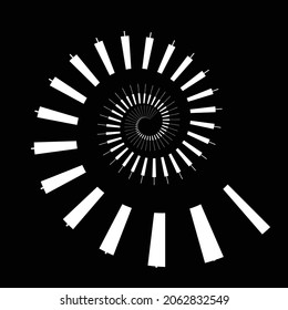 Líneas de velocidad de rotación en forma de espiral para historietas . fuegos artificiales Fondo de explosión . Ilustración vectorial. Logotipo circular Starburst. Elemento de diseño espiral . Resumen Forma de espiral geométrica . 
