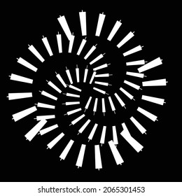 Rotating speed Lines in Spiral Form for comic books . fireworks Explosion background . Vector Illustration . Starburst round Logo . Spiral Design element . Abstract Geometric star rays . Sunburst .