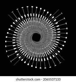 Rotating speed Lines in Spiral Form for comic books . fireworks Explosion background . Vector Illustration . Starburst round Logo . Spiral Design element . Abstract Geometric star rays . Sunburst .