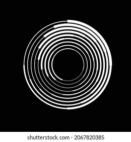 Rotating speed Lines in Spiral Form for comic books . fireworks Explosion background . Vector Illustration . Starburst round Logo . Spiral Design element .