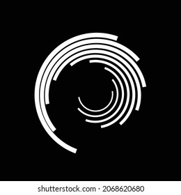 Líneas de velocidad de rotación en forma de espiral para historietas . fuegos artificiales Fondo de explosión . Ilustración vectorial. Logotipo circular Starburst. Elemento de diseño espiral .