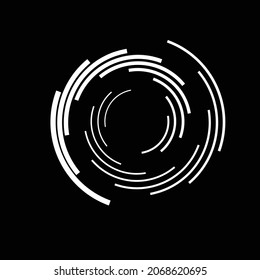Rotating speed Lines in Spiral Form for comic books . fireworks Explosion background . Vector Illustration . Starburst round Logo . Spiral Design element .