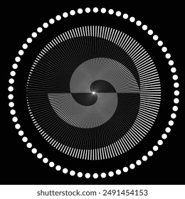 Rotating speed Lines in Spiral Form for comic books . fireworks Explosion background . Vector Illustration . Starburst round Logo . Spiral Design element . Abstract Geometric star rays . Sunburst .