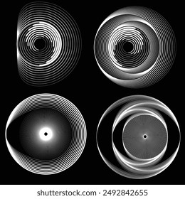 Líneas de velocidad giratoria en forma de espiral para cómics . fuegos artificiales Fondo de explosión . ILUSTRACIÓN VECTORIAL . Logo de Starburst round . Elemento de diseño en espiral . Abstractas Rayos de estrella geométricos . Estallido solar.