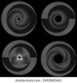 Rotating speed Lines in Spiral Form for comic books . fireworks Explosion background . Vector Illustration . Starburst round Logo . Spiral Design element . Abstract Geometric star rays . Sunburst .