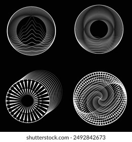 Líneas de velocidad giratoria en forma de espiral para cómics . fuegos artificiales Fondo de explosión . ILUSTRACIÓN VECTORIAL . Logo de Starburst round . Elemento de diseño en espiral . Abstractas Rayos de estrella geométricos . Estallido solar.