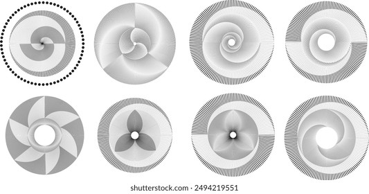 Rotating speed Lines in Spiral Form for comic books . fireworks Explosion background . Vector Illustration . Starburst round Logo . Spiral Design element . Abstract Geometric star rays . Sunburst .
