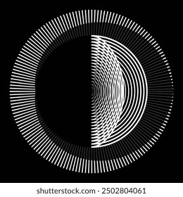 Rotating speed Lines in Spiral Form for comic books . fireworks Explosion background . Vector Illustration . Starburst round Logo . Spiral Design element . Abstract Geometric star rays . Sunburst .