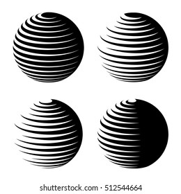 rotating sphere speed lines symbol vector