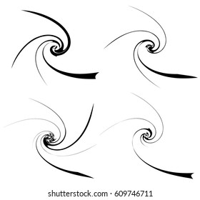 Rotating spiral element. Abstract swirl, vortex shape