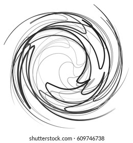 Rotating spiral element. Abstract swirl, vortex shape