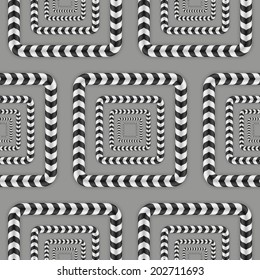 Rotating Squares, Optical Illusion, Vector Seamless Pattern.