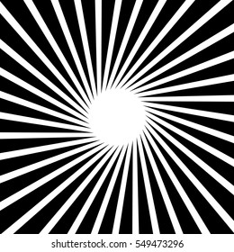Rotating starburst. Rays, beams with rotating spiral effect