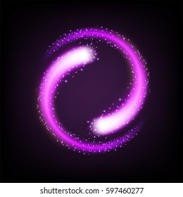 Rotating violet light shiny with sparkles, Suitable for product advertising, product design, and other. Vector Illustration