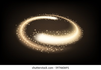 Rotating white light shiny with sparkles flat perspective view, Suitable for product advertising, product design, and other. Vector Illustration