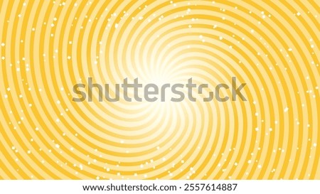 Rotating yellow glitter radiation Background illustration.