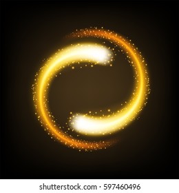 Rotating yellow light shiny with sparkles, Suitable for product advertising, product design, and other. Vector Illustration