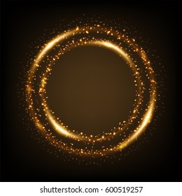 Luminoso amarillo giratorio con chispas, Adecuado para publicidad de productos, diseño de productos y otros. Ilustración del vector