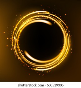 Rotating yellow light shiny with sparkles, Suitable for product advertising, product design, and other. Vector illustration