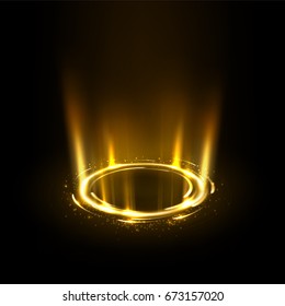 Rotating yellow rays with sparkles. Suitable for product advertising, product design, and other. Vector illustration