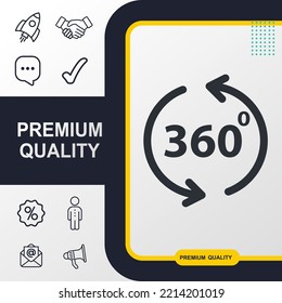 Rotación del elemento gráfico de iconos 360. Diseño moderno.