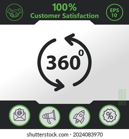 Rotation of 360 vector icon graphic elements for your work - Modern design