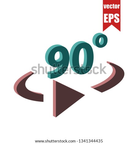 Rotation 90 degrees isometric icon.Vector illustration.