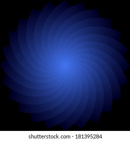 Rotation. Abstract blue backdrop. Vector art. No gradient.