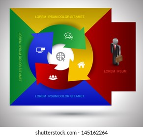 Rotation arrow for business concept. template diagram.