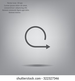 rotation arrow in a circle web icon. vector design