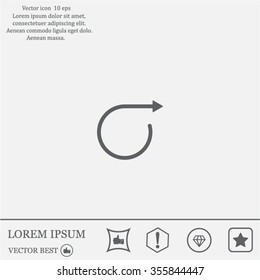 rotation arrow in a circle web icon. vector design