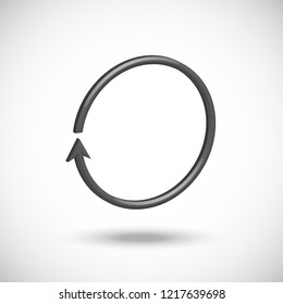 Rotation Arrow. Flat simple modern isometric illustration pictogram