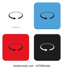 Rotation arrow flat vector icon.