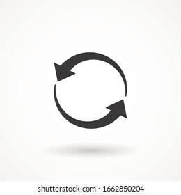 rotation arrow icon refresh. cyclic arrows refund vector icon. update graphic symbol Vector Illustration